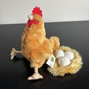 Adore Plush Company Penny 12" Hen Chicken Stuffed Animal with Nest NEW